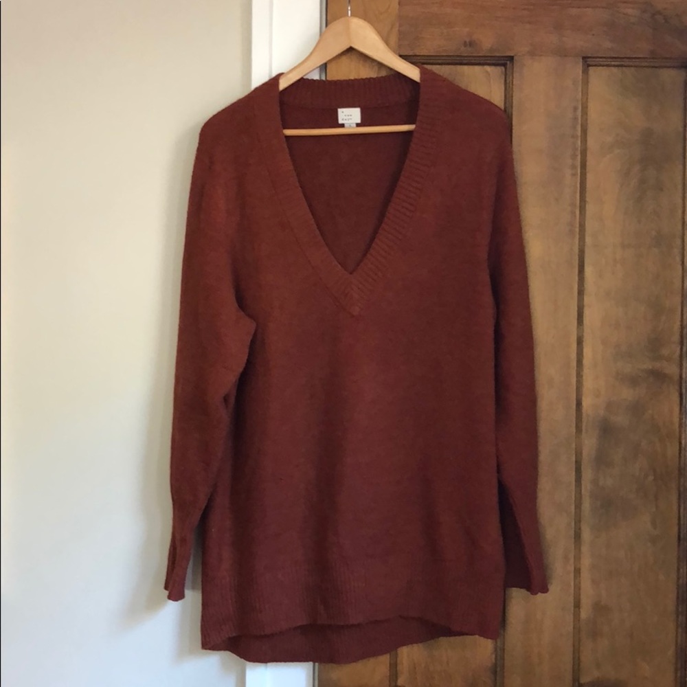 Burnt orange/terra cotta oversized sweater (sz L)